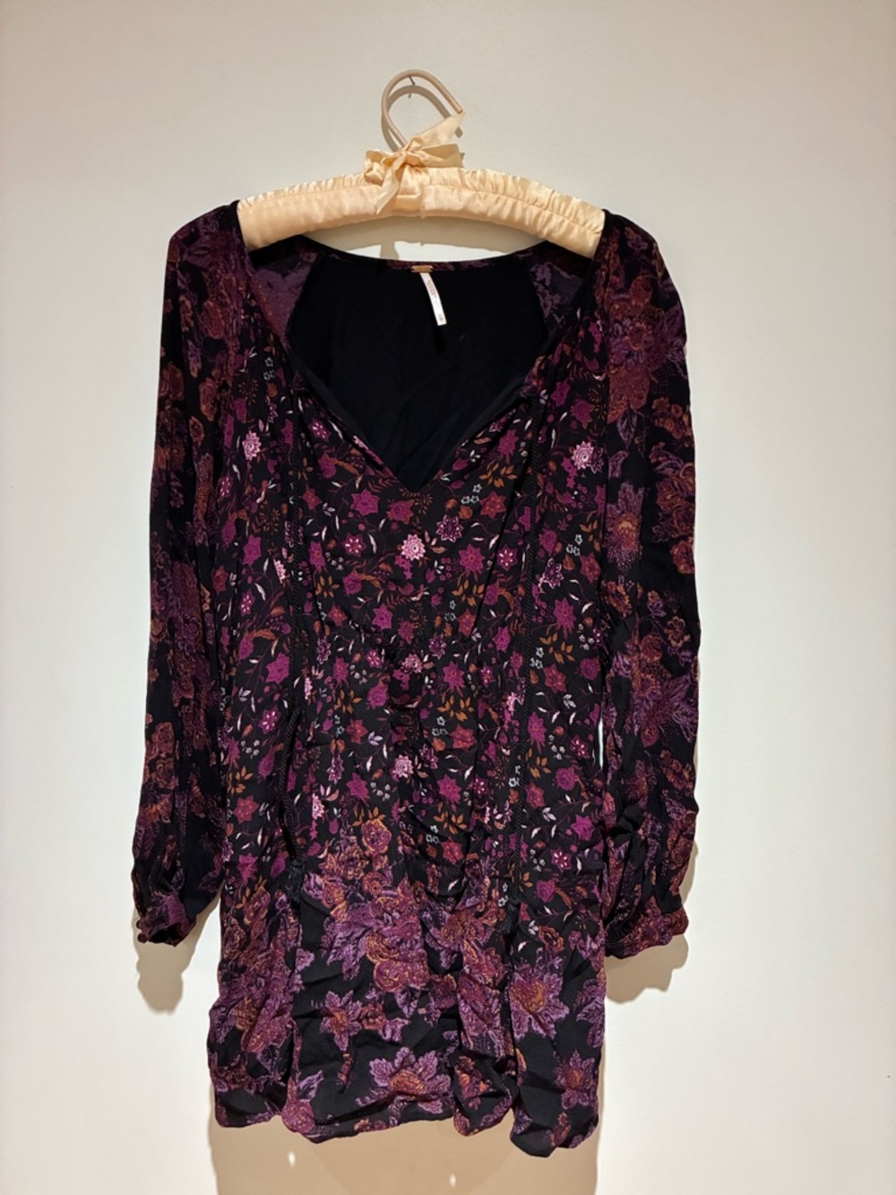 Free People Floral V-Neck Tunic Top